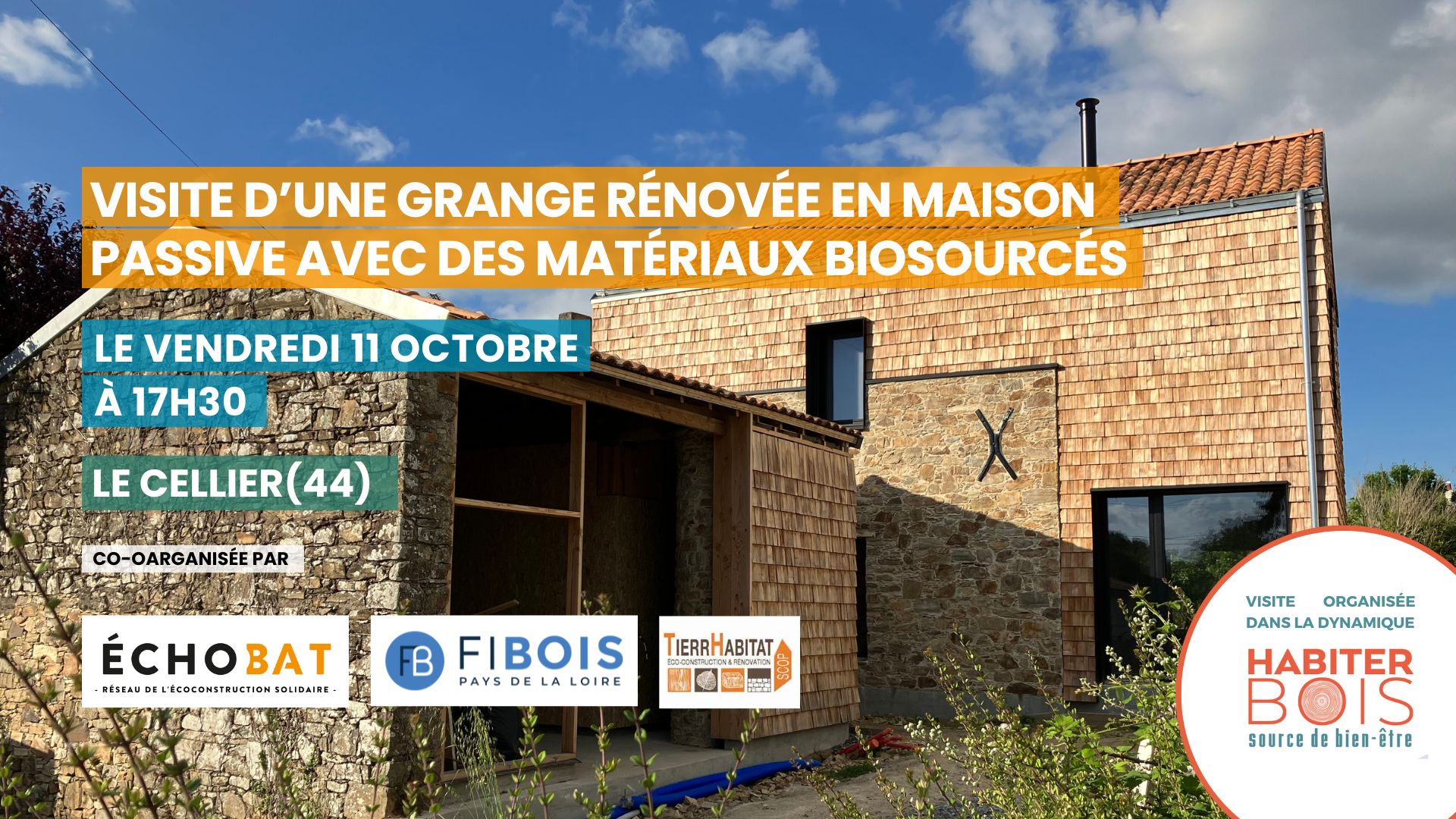 Visite d’une grange rénovée en maison passive avec des matériaux biosourcés